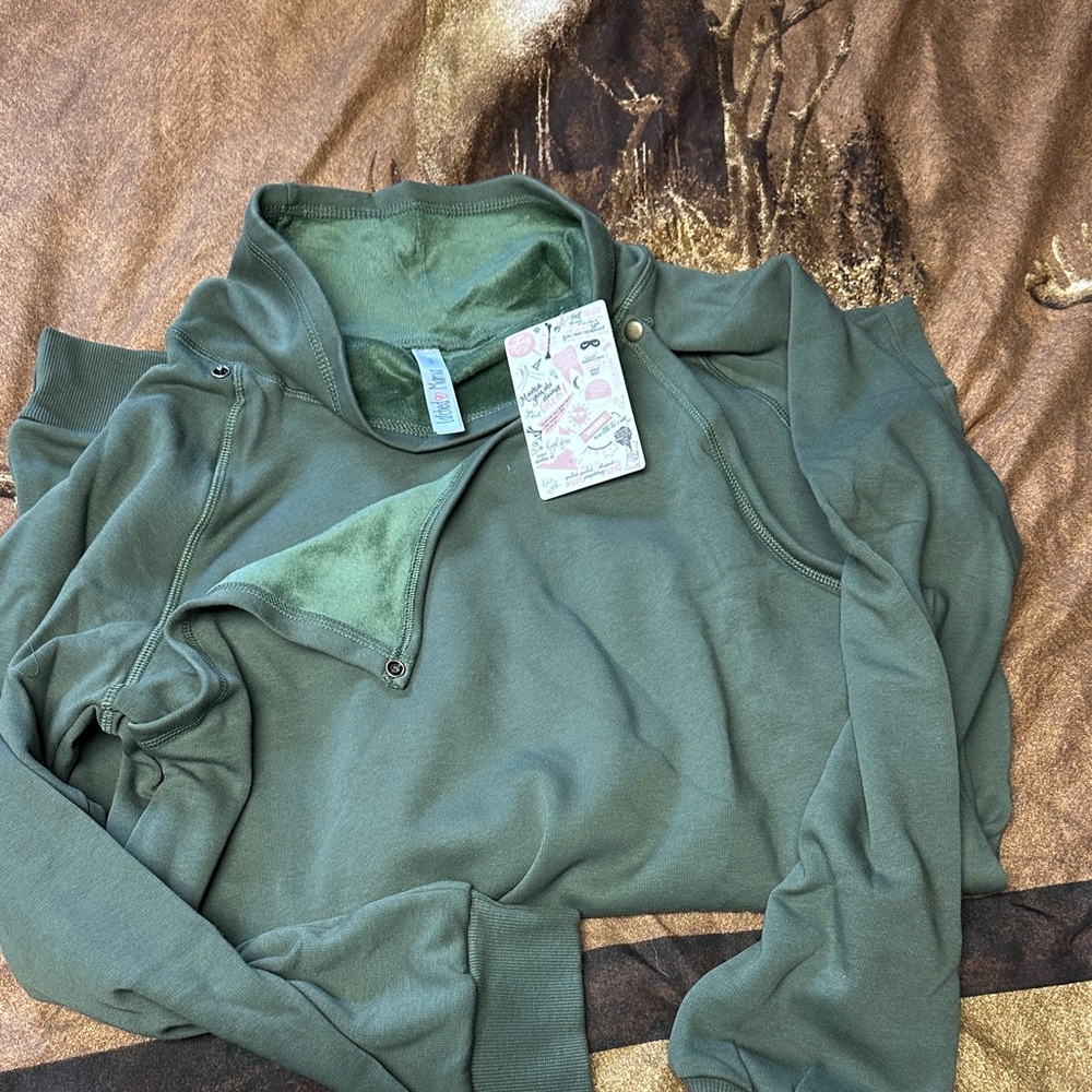 Latched Mama Olive Green Nursing Sweatshirt